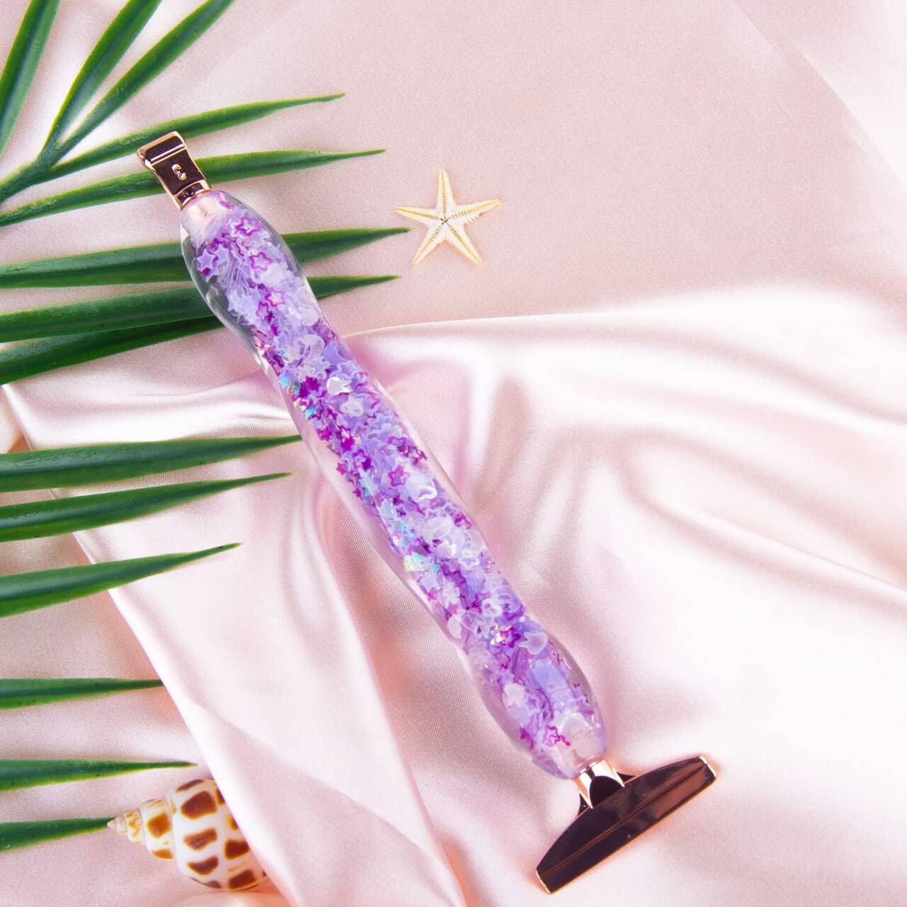 19PCS Diamond Art Pens Luminous 5D Diamond Painting Pen, 40% Thicken Comfort Grip Diamond Painting Accessories Tools with 12Pcs Pen Tips, Purple
